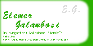 elemer galambosi business card